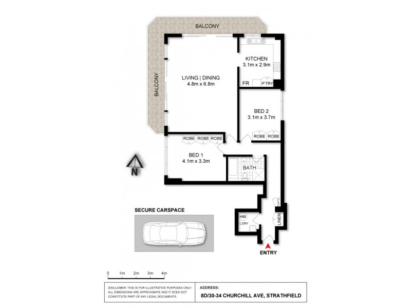 8D/30-34 Churchill Avenue, Strathfield NSW 2135 Floorplan