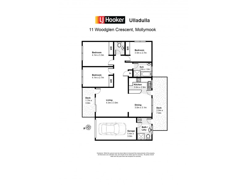 11 Woodglen Crescent, Mollymook NSW 2539 Floorplan