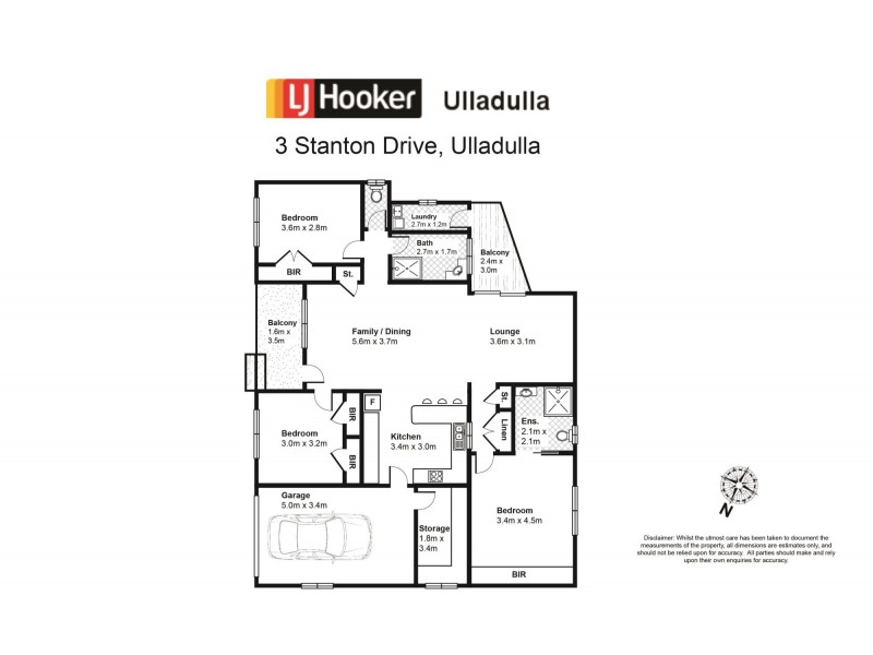 3 Stanton Drive, Ulladulla NSW 2539 Floorplan