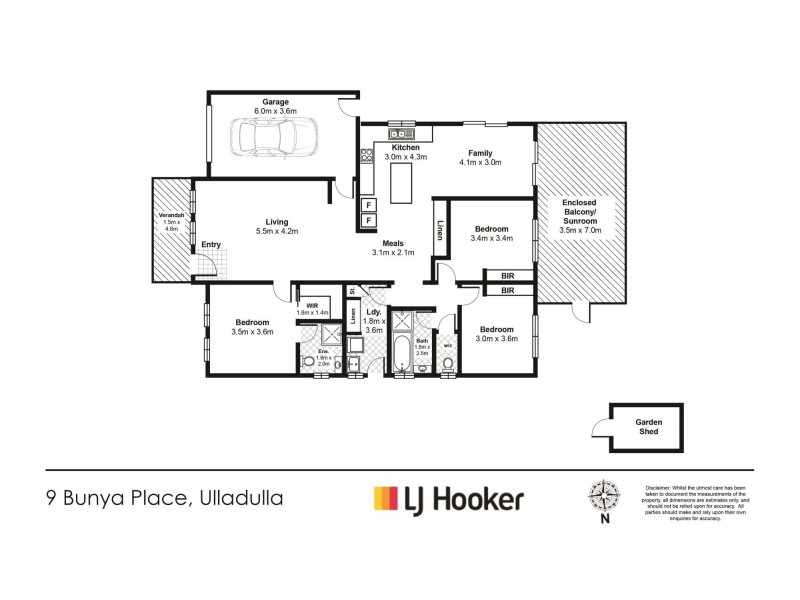 9 Bunya Place, Ulladulla NSW 2539 Floorplan