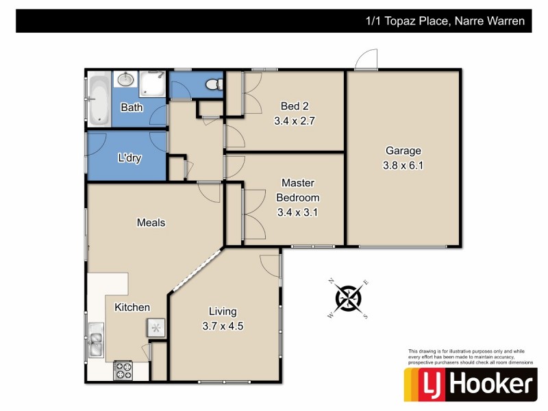 1/1 Topaz Place, Narre Warren VIC 3805 Floorplan