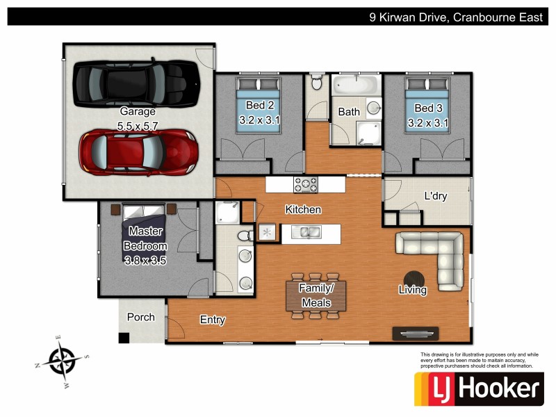 9 Kirwan Drive, Cranbourne East VIC 3977 Floorplan