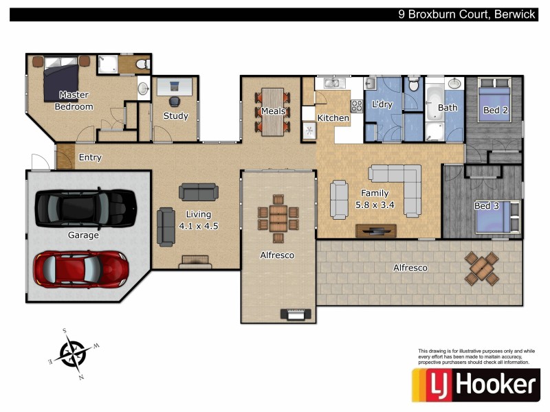 9 Broxburn Court, Berwick VIC 3806 Floorplan