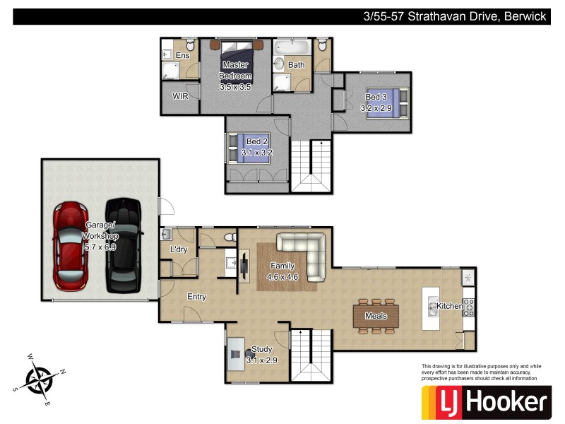 3/55-57 Strathavan Drive, Berwick VIC 3806 Floorplan