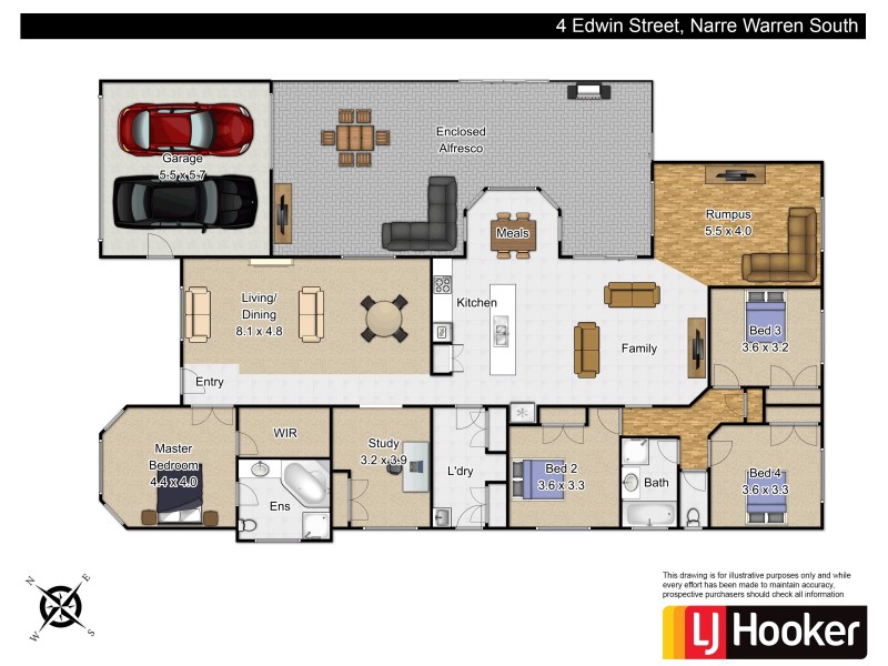 4 Edwin Street, Narre Warren South VIC 3805 Floorplan