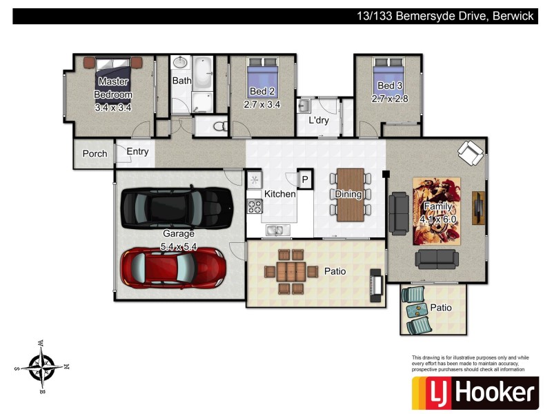 13/133 Bemersyde Drive, Berwick VIC 3806 Floorplan
