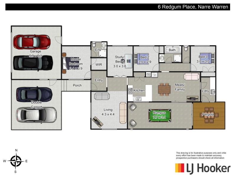 6 Redgum Place, Narre Warren VIC 3805 Floorplan