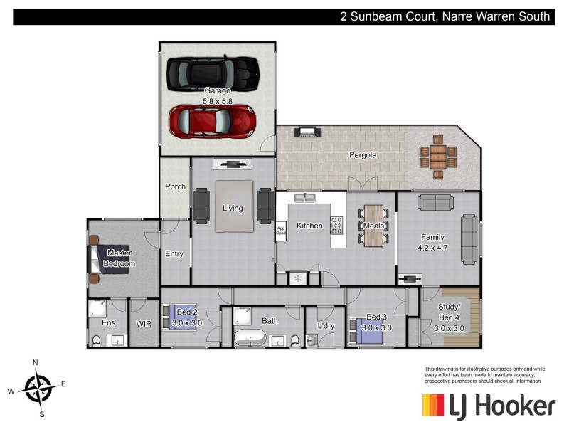 2 Sunbeam Court, Narre Warren South VIC 3805 Floorplan