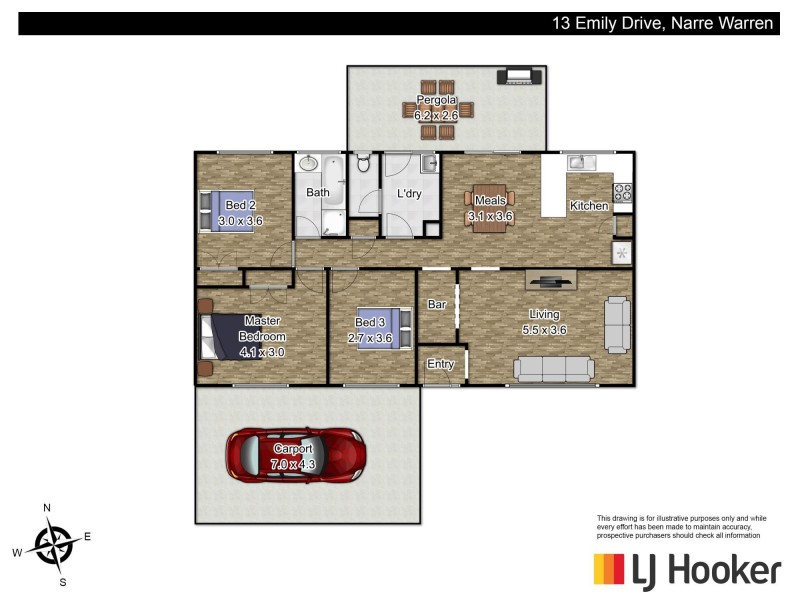 13 Emily Drive, Narre Warren VIC 3805 Floorplan