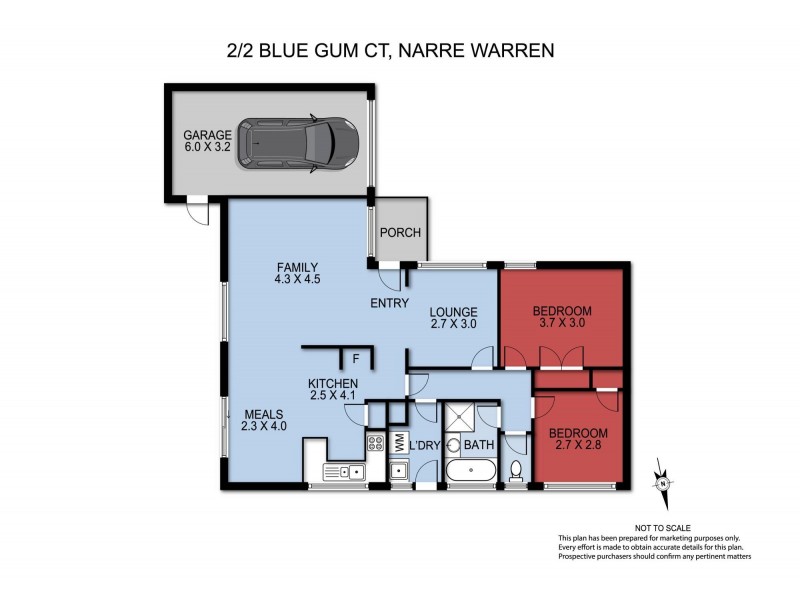 2/2 Bluegum Court, Narre Warren VIC 3805 Floorplan