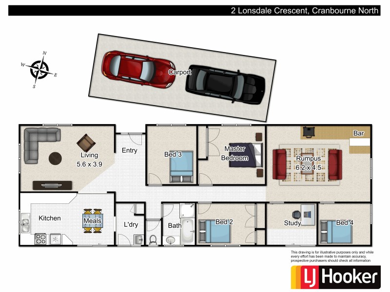 2 Lonsdale Crescent, Cranbourne North VIC 3977 Floorplan