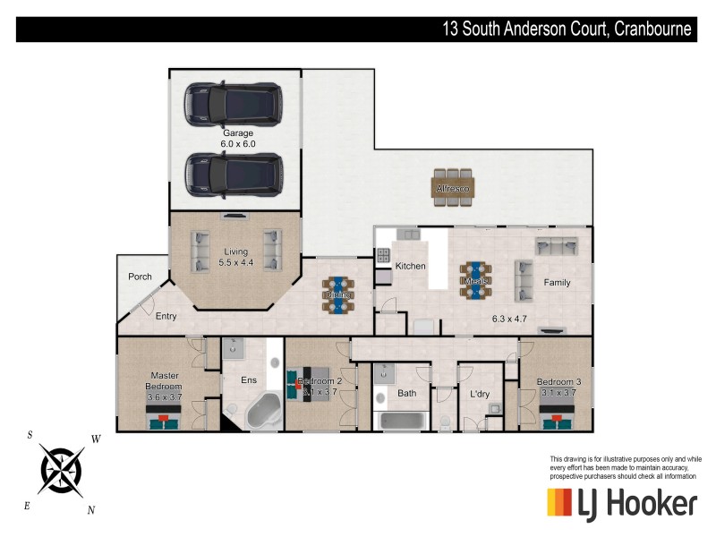 13 South Anderson Court, Cranbourne VIC 3977 Floorplan