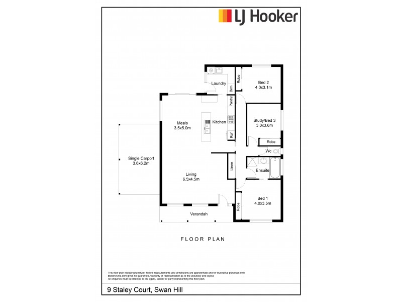 9 Staley Court, Swan Hill VIC 3585 Floorplan
