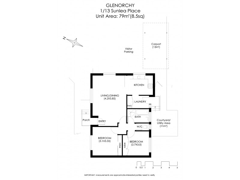 1/13 Sunlea Place, Glenorchy TAS 7010 Floorplan