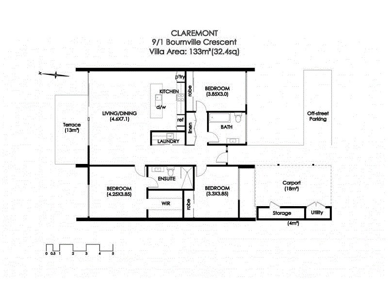 9/1B Bournville Crescent, Claremont TAS 7011 Floorplan