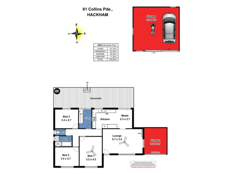 61 Collins Parade, Hackham SA 5163 Floorplan
