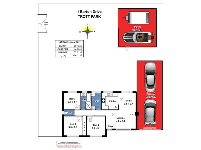1 Barton Drive, Trott Park SA 5158 Floorplan