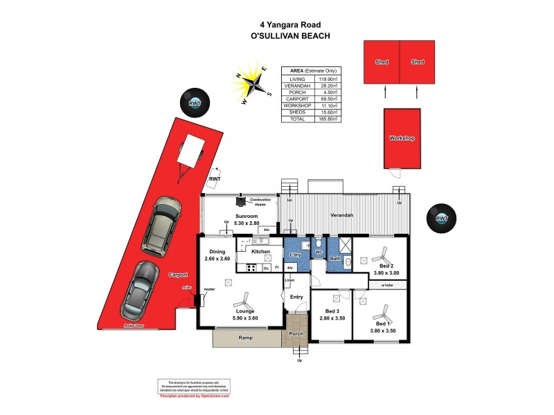 4 Yangara Road, O’sullivan Beach SA 5166 Floorplan