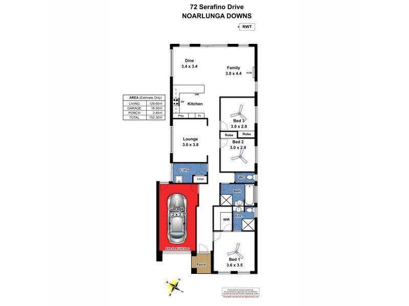 72 Serafino Drive, Noarlunga Downs SA 5168 Floorplan