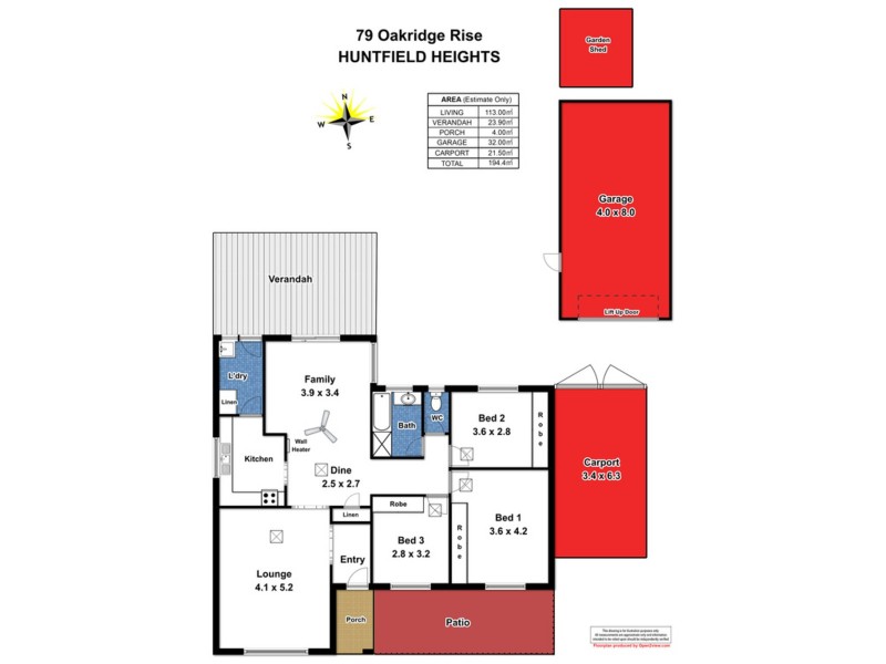 79 Oakridge Rise, Huntfield Heights SA 5163 Floorplan