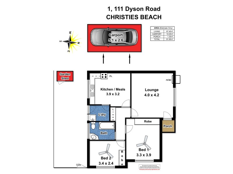 1/111 Dyson Road, Christies Beach SA 5165 Floorplan