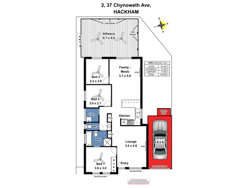 2/37 Chynoweth Avenue, Hackham SA 5163 Floorplan