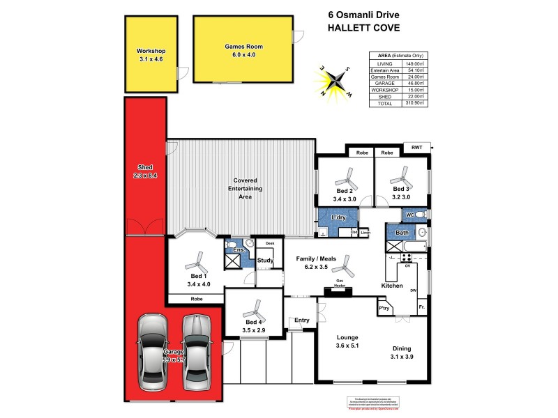 6 Osmanli Drive, Hallett Cove SA 5158 Floorplan