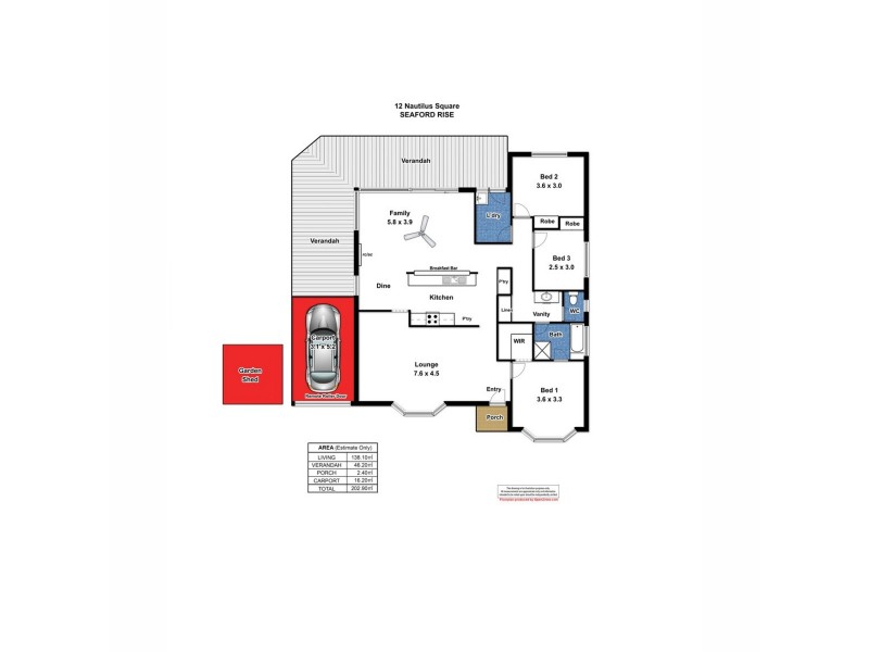 12 Nautilus Square, Seaford Rise SA 5169 Floorplan