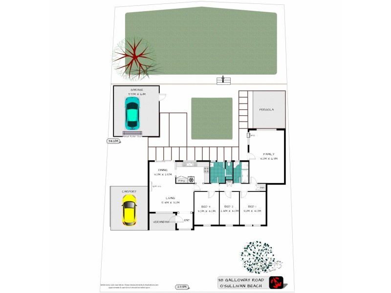 38 Galloway Road, O’sullivan Beach SA 5166 Floorplan