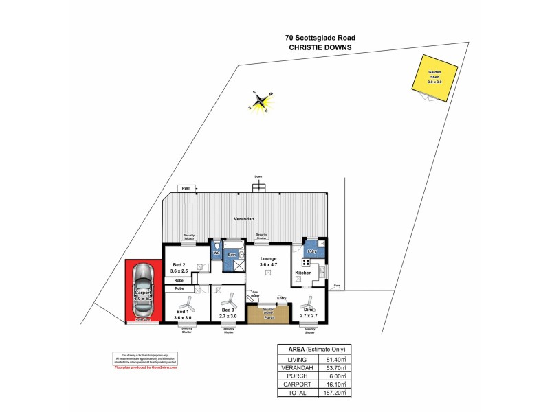 70 Scottsglade Road, Christie Downs SA 5164 Floorplan