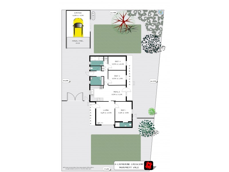 13 Catherine Crescent, Morphett Vale SA 5162 Floorplan