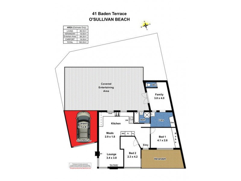 41 Baden Terrace, O’sullivan Beach SA 5166 Floorplan
