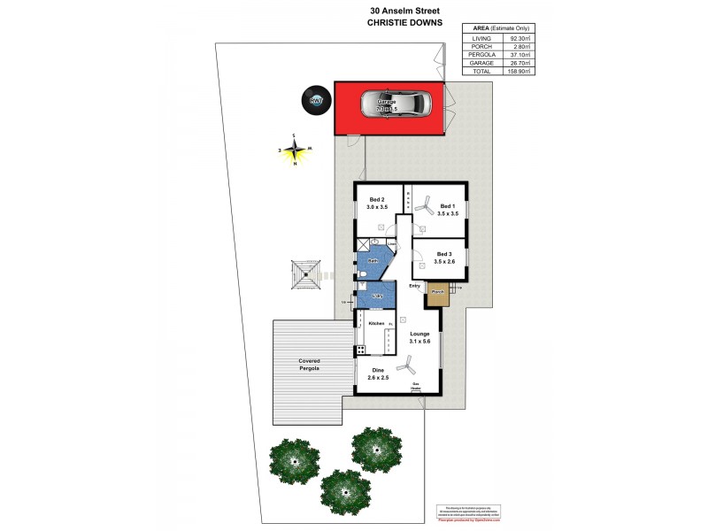 30 Anselm Street, Christie Downs SA 5164 Floorplan