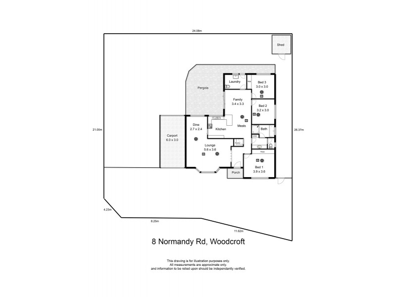 8 Normandy Road, Woodcroft SA 5162 Floorplan