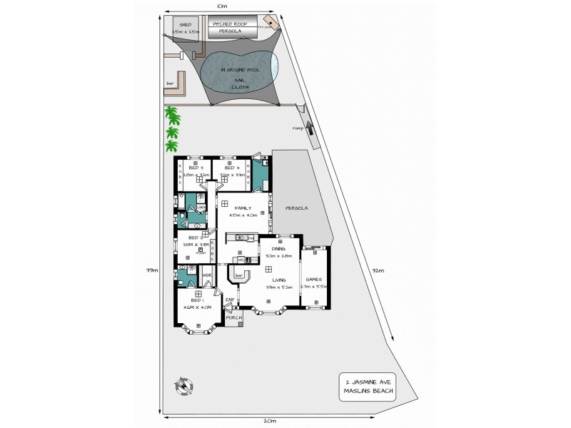 2 Jasmine Avenue, Maslin Beach SA 5170 Floorplan