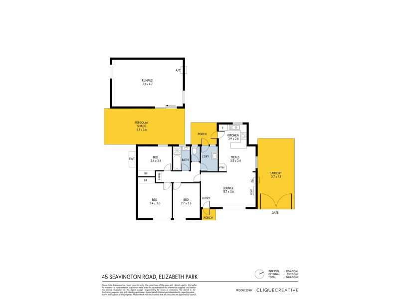45 Seavington Road, Elizabeth Park SA 5113 Floorplan