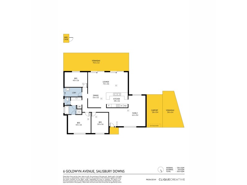 6 Goldwyn Avenue, Salisbury Downs SA 5108 Floorplan