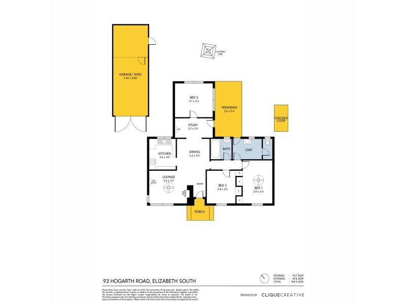 93 Hogarth Road, Elizabeth South SA 5112 Floorplan