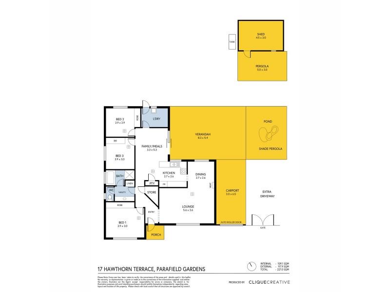 17 Hawthorn Terrace, Parafield Gardens SA 5107 Floorplan