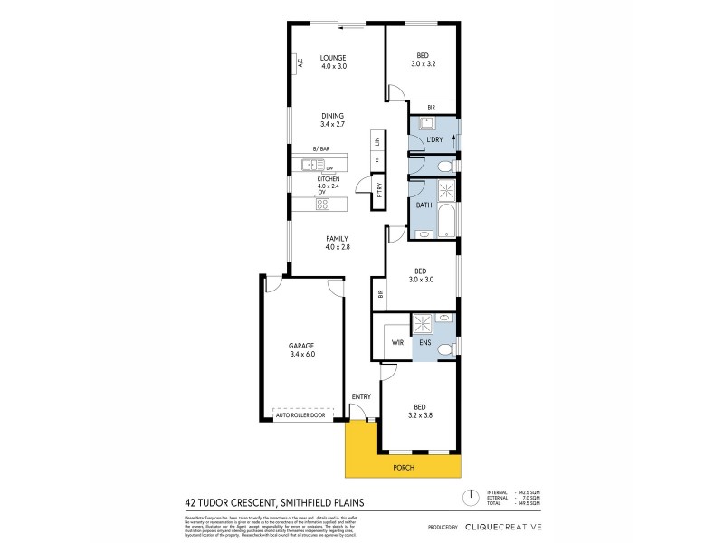 42 Tudor Crescent, Smithfield Plains SA 5114 Floorplan