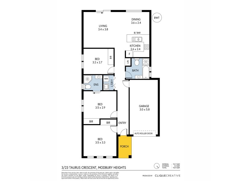 3/23 Taurus Crescent, Modbury Heights SA 5092 Floorplan