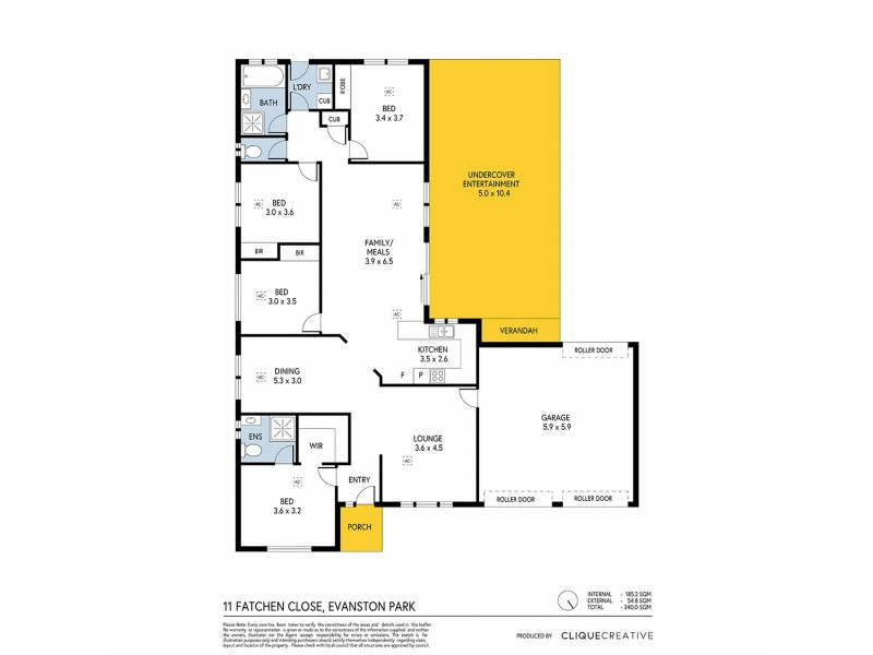 11 Fatchen Close, Evanston Park SA 5116 Floorplan