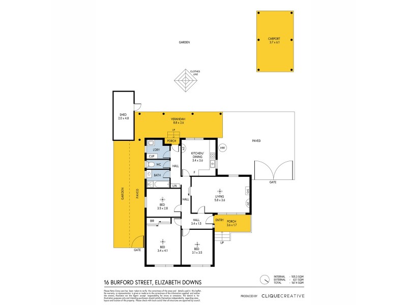 16 Burford Street, Elizabeth Downs SA 5113 Floorplan