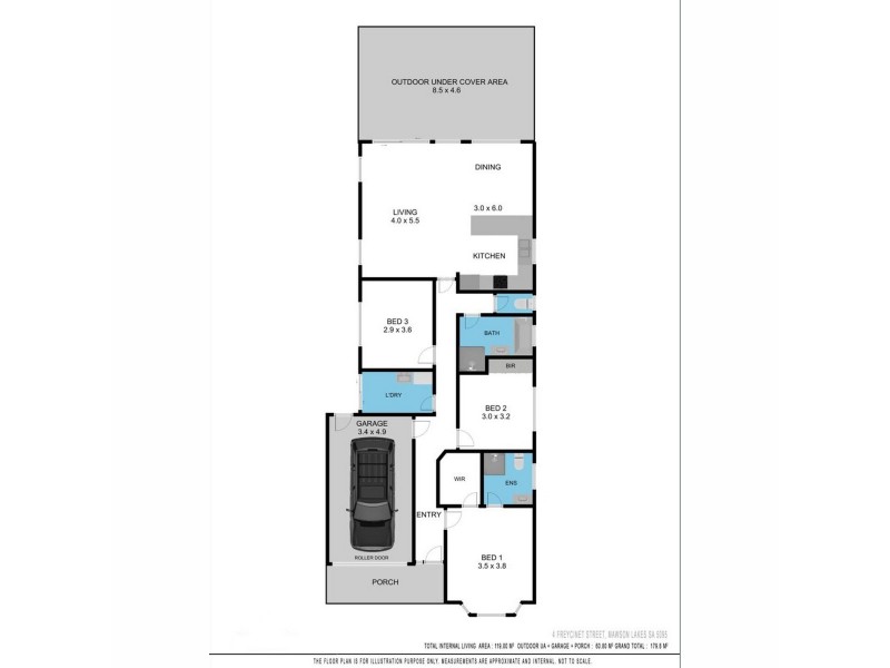 4 Freycinet Street, Mawson Lakes SA 5095 Floorplan