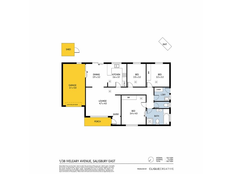 1/38 Iveleary Road, Salisbury East SA 5109 Floorplan