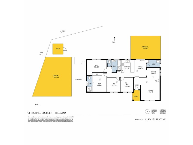 13 Michael Crescent, Hillbank SA 5112 Floorplan