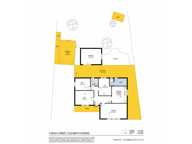 4 Bush Street, Elizabeth Downs SA 5113 Floorplan