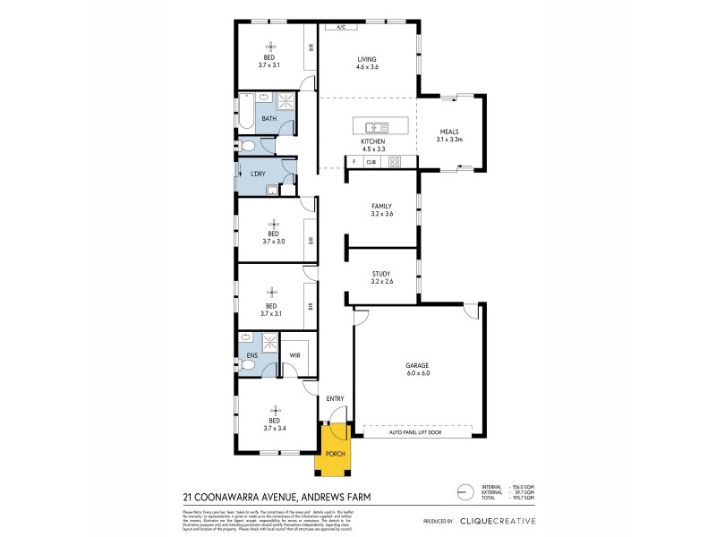 21 Coonawarra Avenue, Andrews Farm SA 5114 Floorplan