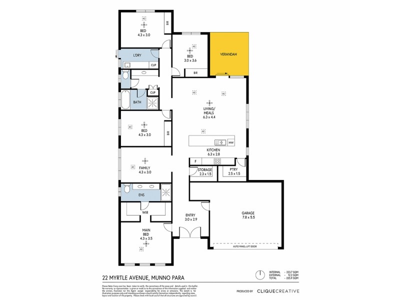 22 Myrtle Avenue, Munno Para SA 5115 Floorplan