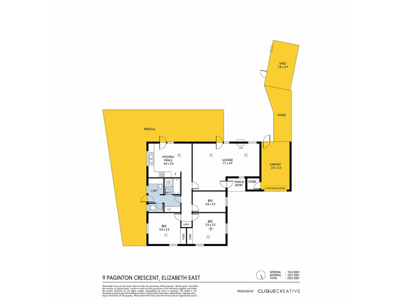 9 Paginton Crescent, Elizabeth East SA 5112 Floorplan